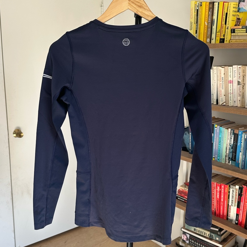 Tory Sport Navy and White Striped Long Sleeve Top - Picture 3 of 4